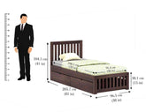 Maurice Solid Sheesham Wood Single Bed With 2 Drawers (Walnut Finish)